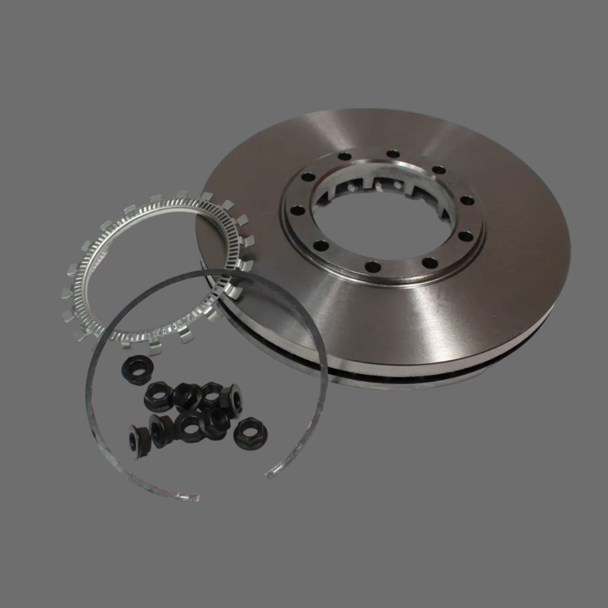 Rear Disc Brake Rotor Kit 10083924 with ABS Tone Ring for Freightliner Cascadia Kenworth Peterbilt